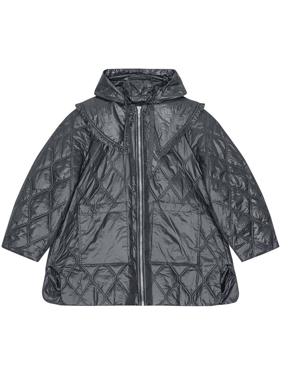 Ganni Shiny Quilt Midi Jacket