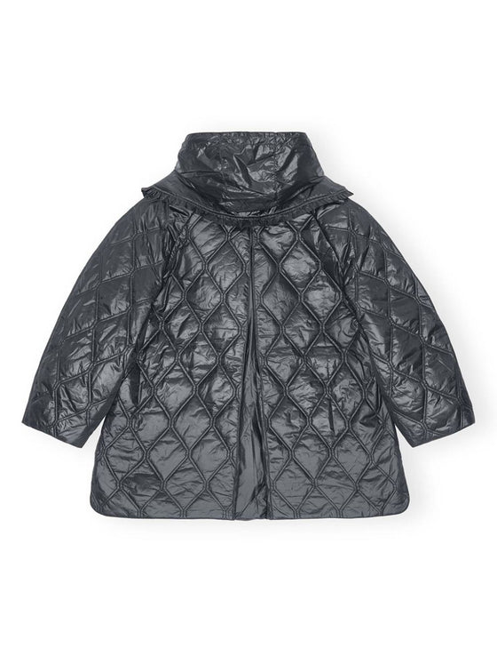 Ganni Shiny Quilt Midi Jacket
