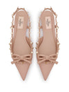 Valentino Garavani Rockstud Bow Slingback Ballerina In Patent Leather