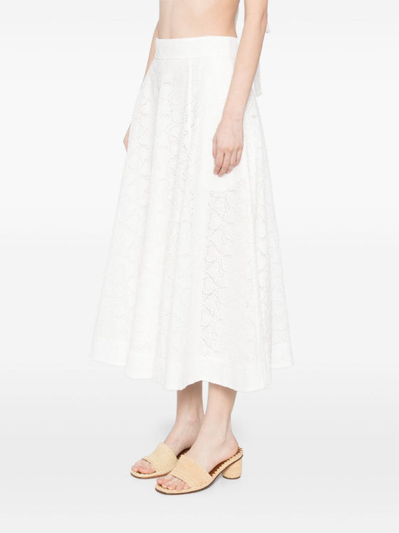 Zimmermann Crush embroidered midi skirt