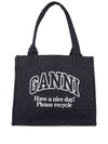 Ganni Large shopper bag with logo