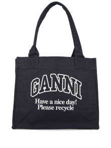  Ganni Large shopper bag with logo