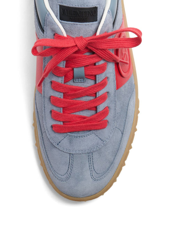 Valentino Garavani Upvillage Low Top Sneaker In Split Leather And Calfskin Nappa Leather