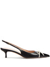 Valentino Garavani Bepointy 45mm Patent Leather and Kid Slingback Pumps