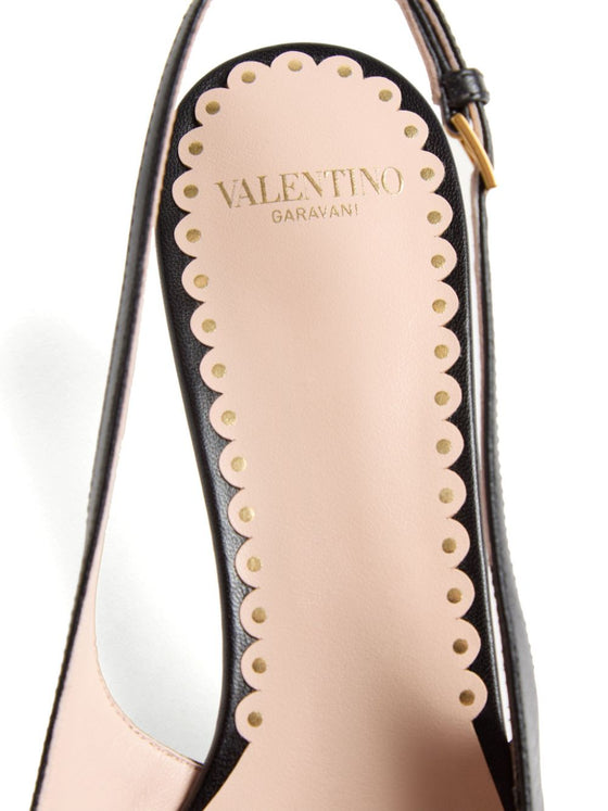 Valentino Garavani Bepointy 45mm Patent Leather and Kid Slingback Pumps