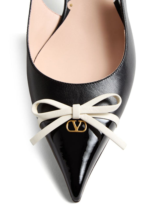 Valentino Garavani Bepointy 45mm Patent Leather and Kid Slingback Pumps