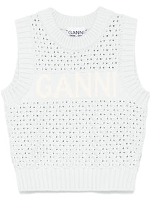  Ganni Openwork cotton vest