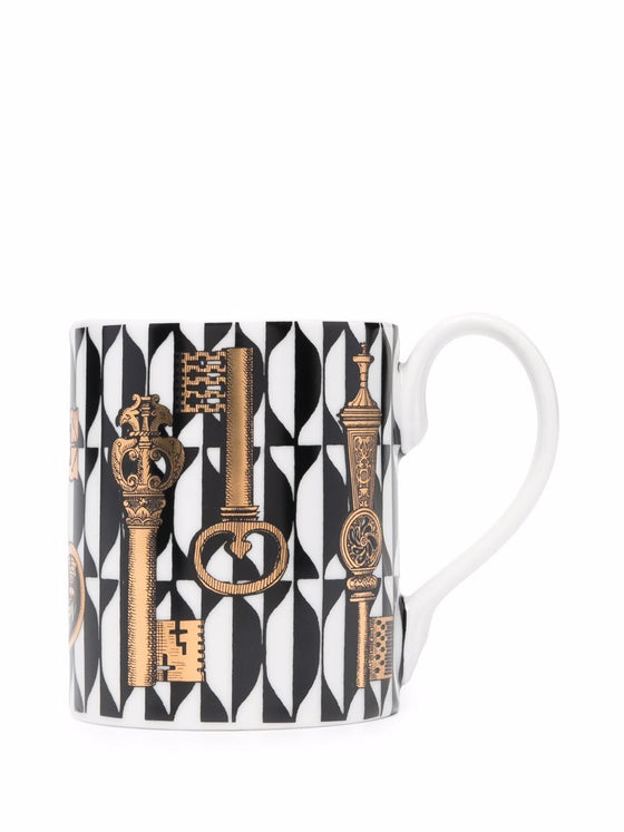 Fornasetti Mug Keys and Diamonds