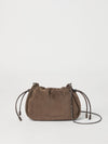 Brunello Cucinelli Mellow mini bucket bag in suede with precious chain