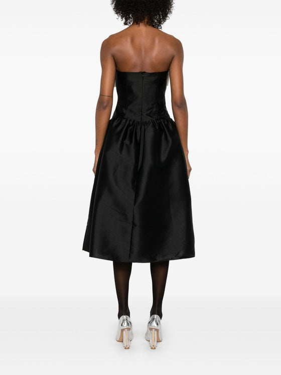 Self-Portrait Contrast Bow Midi Dress
