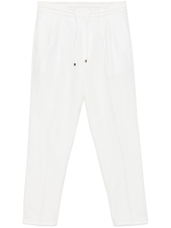 Brunello Cucinelli linen blend drawstring trousers
