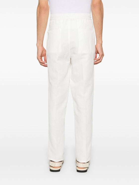 Brunello Cucinelli linen blend drawstring trousers