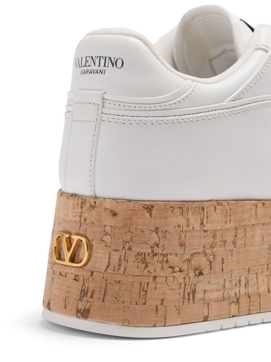 Valentino Garavani Freedots XL Sneaker in Calfskin and Cork