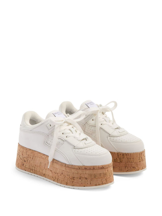 Valentino Garavani Freedots XL Sneaker in Calfskin and Cork