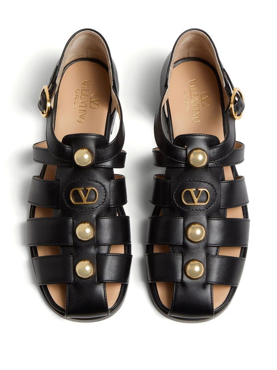 Valentino Garavani Vlogo Signature Fisherman Sandal In 20mm Calfskin