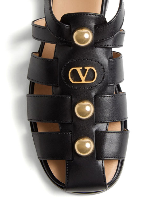 Valentino Garavani Vlogo Signature Fisherman Sandal In 20mm Calfskin