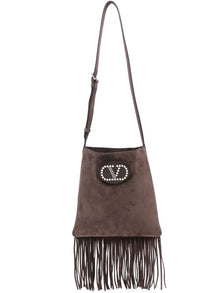 Valentino Garavani Nellcote suede leather shoudler bag