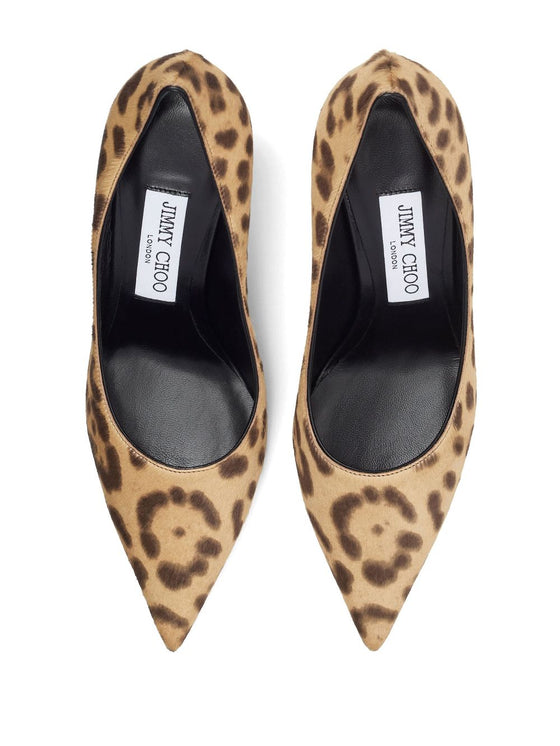 Jimmy Choo Love 85 Leopard Print Pony Pumps