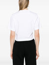 Off White Bookish logo-print cropped T-shirt