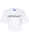 Off White Bookish logo-print cropped T-shirt