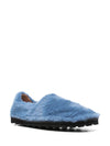Marni Blue Faux Fur Slip-On Loafers
