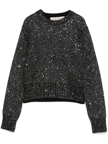  Golden Goose wool blend cropped sweater with all-over sequins