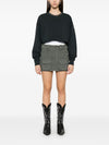 Golden Goose Cropped Cotton Sweatshirt with Crystals on the Front