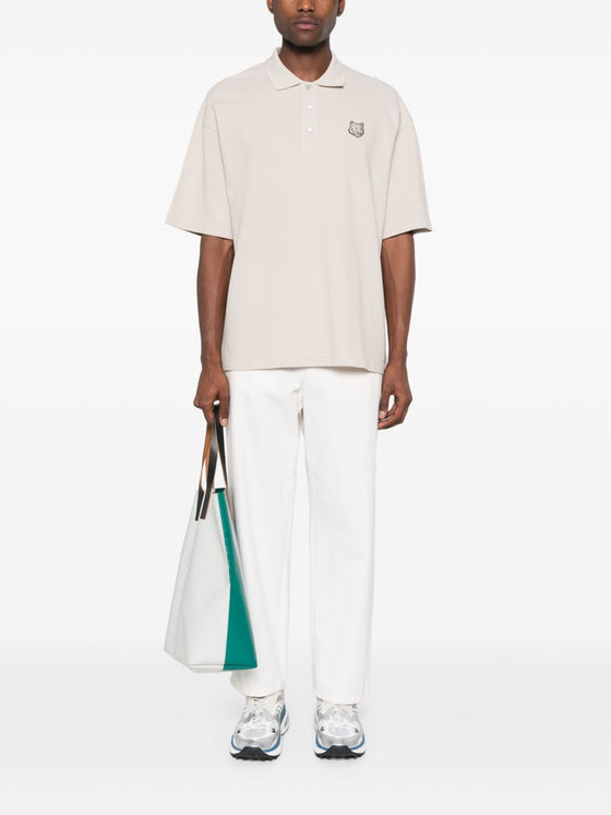 Maison Kitsune bold fox head patch oversize polo