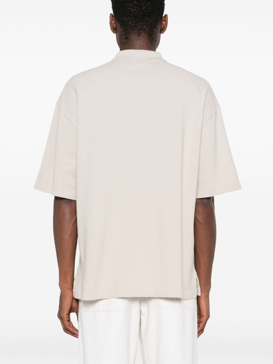 Maison Kitsune bold fox head patch oversize polo
