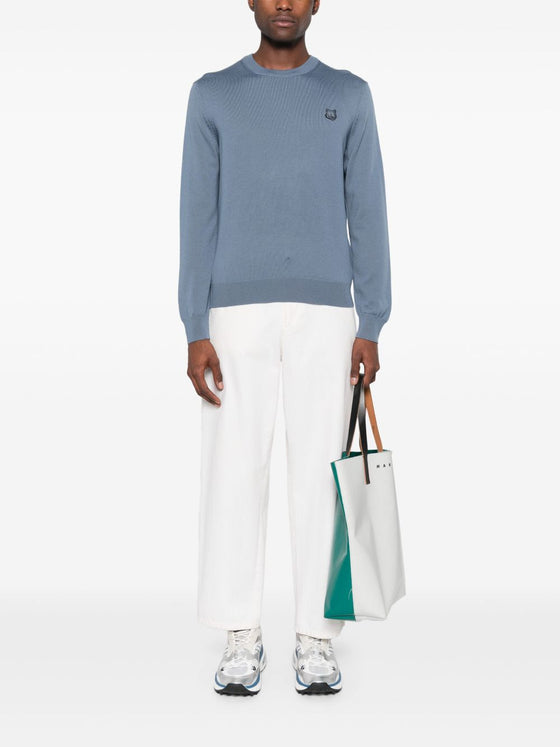 Maison Kitsune Bold Fox Head Applique Sweater