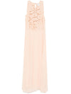 Forte Forte Long dress with floral appliques