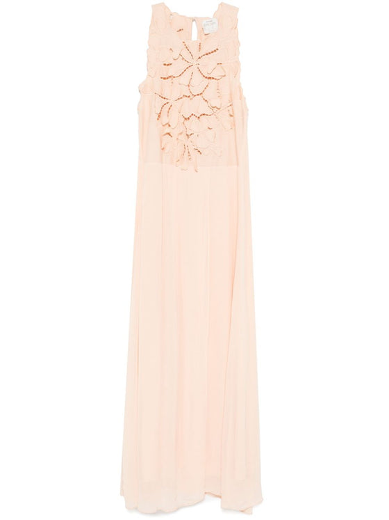 Forte Forte Long dress with floral appliques