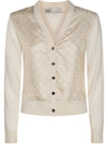 Tory Burch T-monogram silk cardigan