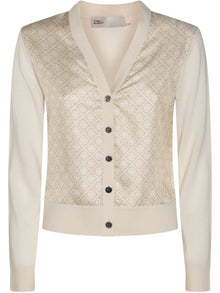  Tory Burch T-monogram silk cardigan
