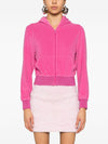 Balenciaga Rhinestone-logo zipped hoodie