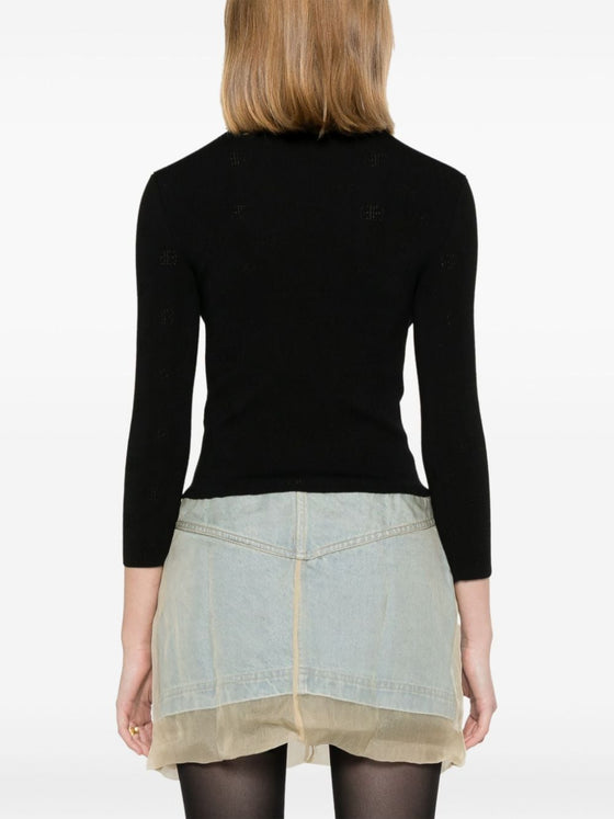 Balenciaga BB-pattern open-knit jumper