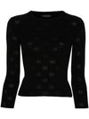Balenciaga BB-pattern open-knit jumper
