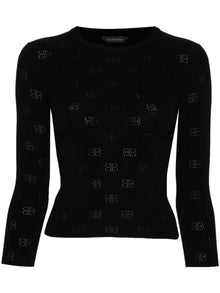  Balenciaga BB-pattern open-knit jumper