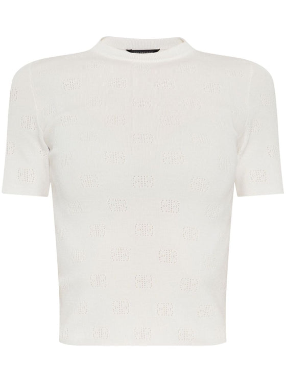 Balenciaga BB pointelle-knit T-shirt