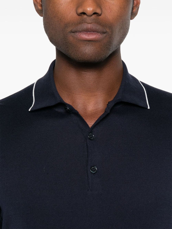 Brunello Cucinelli cotton polo shirt - blue