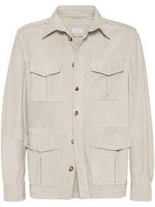  Brunello Cucinelli Leather shirt jacket