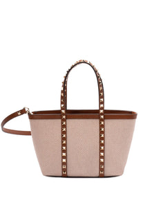  Valentino Garavani Rockstud canvas mini tote bag