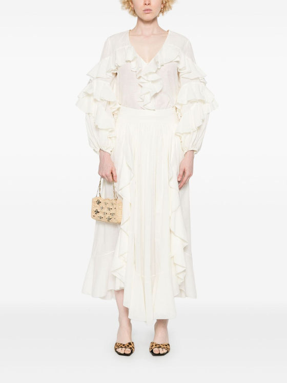 Zimmermann Ruffled maxi skirt
