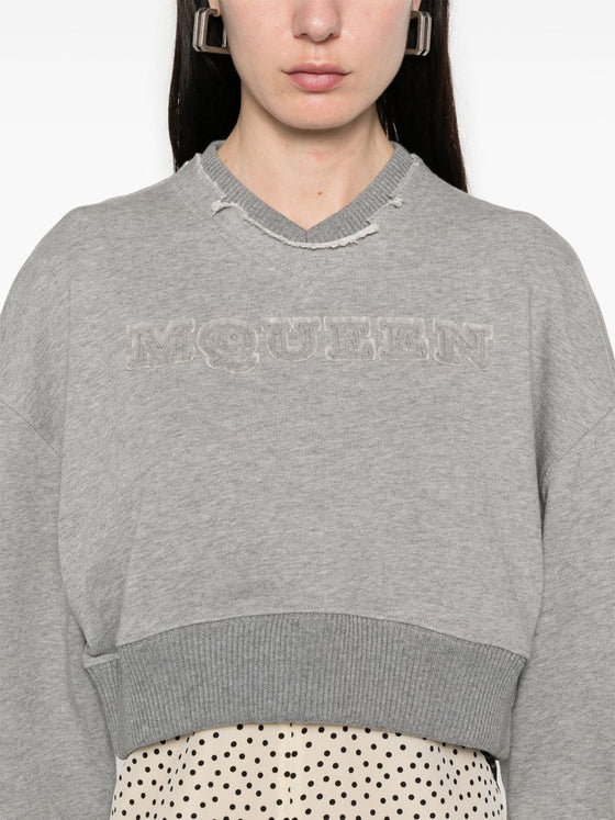 Alexander McQueen Crop sweatshirt with logo