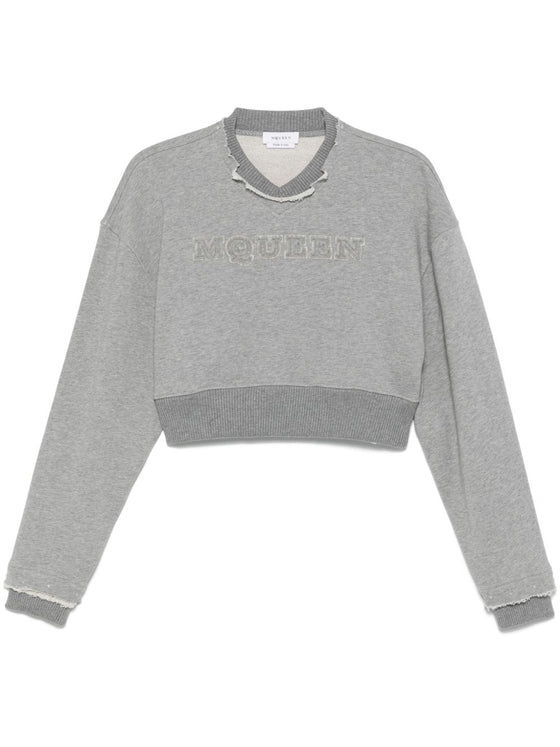 Alexander McQueen Crop sweatshirt with logo