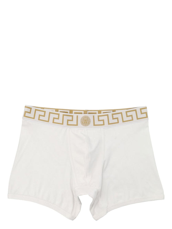 Versace Greca border trunks in white