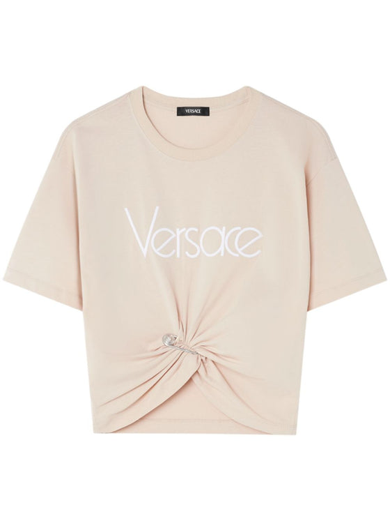 Versace 1978 Re-Edition Logo Safety Pin Short T-Shirt