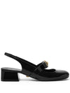Versace Gianni Ribbon Patent Slingback Pumps 35 mm