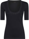 Fabiana Filippi beaded-trim ribbed-knit Top