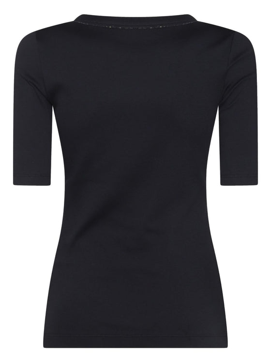 Fabiana Filippi beaded-trim ribbed-knit Top